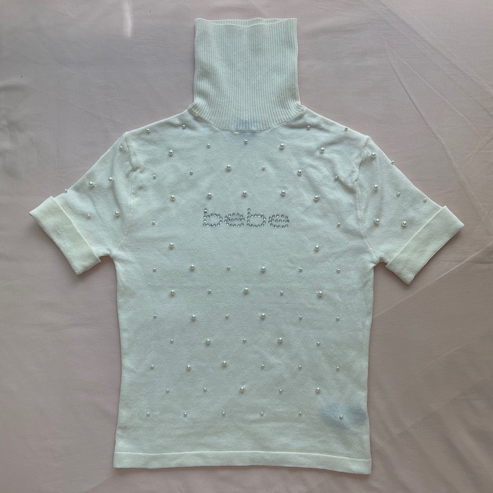Bebe Knit Pearl Top